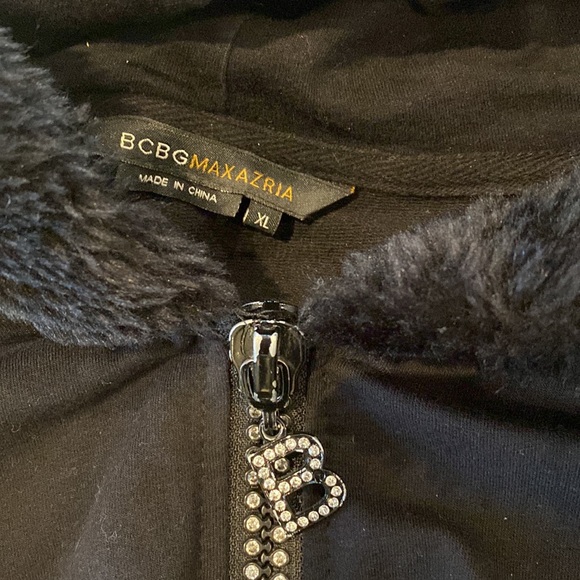 BCBG Black Hoodie with rhinestone detail Size XL - Picture 4 of 4